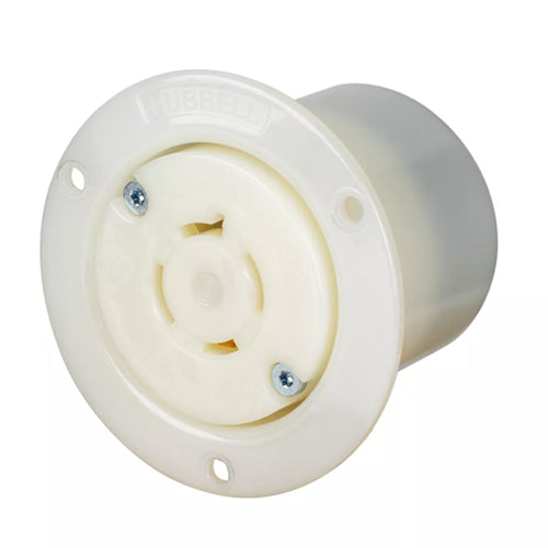 Hubbell HBL2416ST, Insulgrip Flanged Receptacles, Nylon Casing, Back Wire, Spring Termination, 20A 125/250V, L14-20R, 3-Pole 4-Wire Grounding