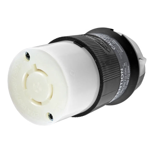 Hubbell HBL2443, Connector Bodies, Black and White Nylon, 20A 120/208V, L18-20R, 3 Phase, 4-Pole 4-Wire Non-Grounding