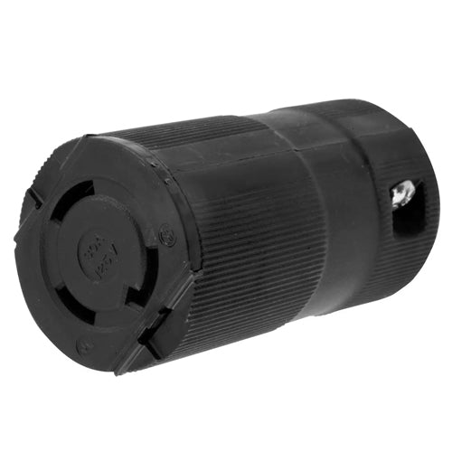 Hubbell HBL2613VBK, Valise Female Connector Bodies, Black Nylon, 30A 125V, L5-30R, 2-Pole 3-Wire Grounding