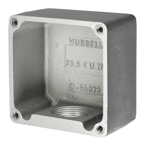 Hubbell HBL26401, Receptacle Box for 60A Hubbellock Receptacles, Cast Aluminum