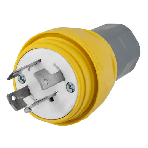 Hubbell HBL26W09, Watertight Twist-Lock Male Plug, Non-NEMA, 20A 120/208V, 3-Phase, 4-Pole 4-Wire Grounding, Yellow