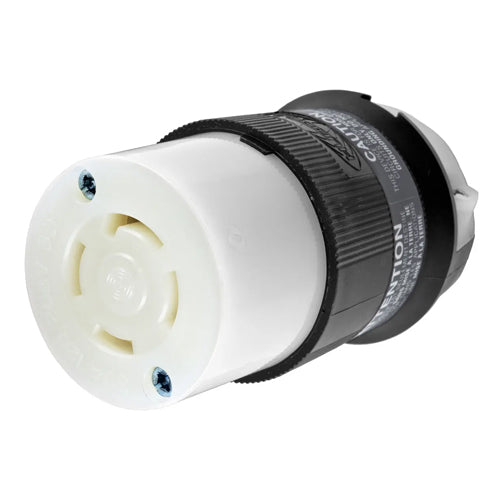 Hubbell HBL2753, Connector Bodies, Black and White Nylon, 30A 120/208V, L18-30R, 3 Phase, 4-Pole 4-Wire Non-Grounding