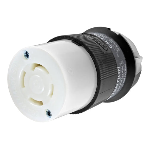 Hubbell HBL2763, Connector Bodies, Black and White Nylon, 30A 277/480V, L19-30R, 3 Phase, 4-Pole 4-Wire Non-Grounding