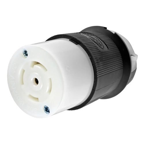 Hubbell HBL2813FC, Insulgrip Connector Bodies, Black and White for Flat Cable,30A 120/208V, L21-30R, 3 Phase, 4-Pole 5-Wire Grounding