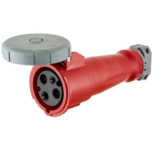 Hubbell HBL360C7W, IEC Pin and Sleeve Devices, Watertight Female Connector, 60A 480VAC, 2-Pole 3-Wire Grounding