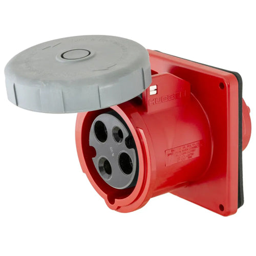 Hubbell HBL330R7W, IEC Pin and Sleeve Devices, Watertight Female Receptacle, 30A 480VAC, 2-Pole 3-Wire Grounding