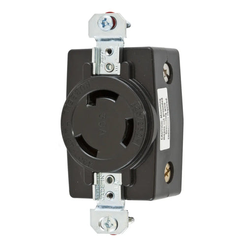 Hubbell HBL3330G, Single Flush Receptacles, Black Nylon Face, Back Wir ...