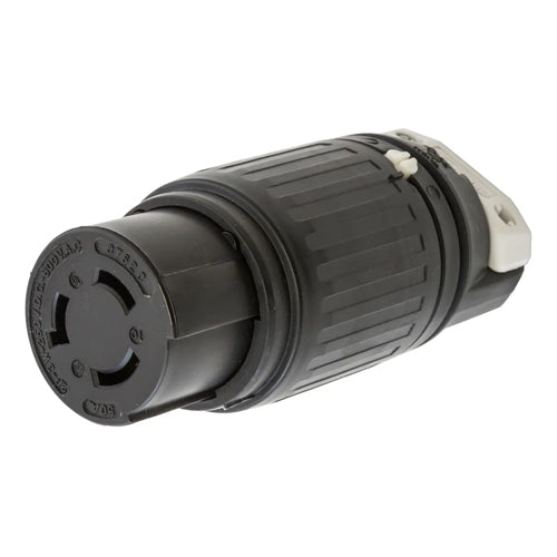 Hubbell HBL3762C, Female Connector Bodies, Nylon Housing, Thermoplastic Polyester Interior, 50A 250VDC/600AC, 2-Pole 3-Wire Grounding