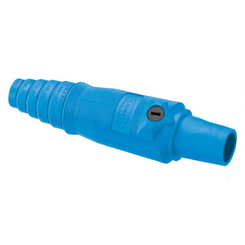 Hubbell HBL400FBL, Series 16 Single Pole, Female Inline Plug, 400A 600V AC/DC, Thermoplastic Elastomer, Cable Size 2/0-4/0 AWG, Blue