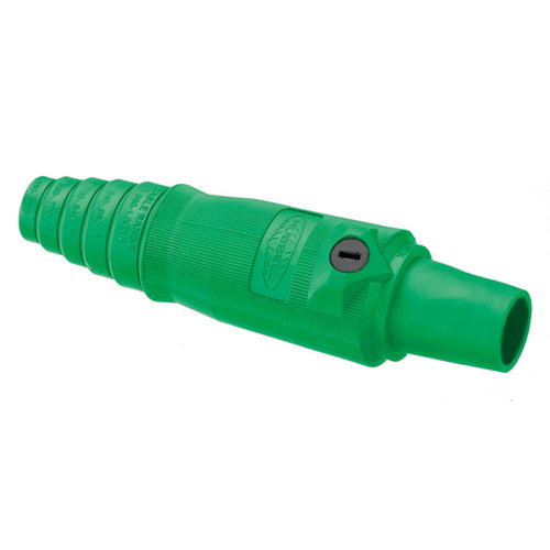 Hubbell HBL400FGN, Series 16 Single Pole, Female Inline Plug, 400A 600V AC/DC, Thermoplastic Elastomer, Cable Size 2/0-4/0 AWG, Green