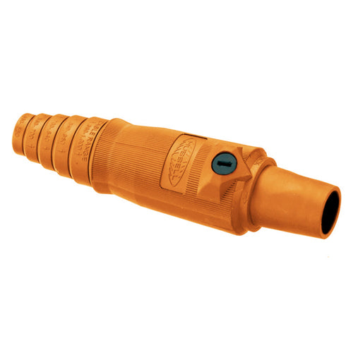 Hubbell HBL400FO, Series 16 Single Pole, Female Inline Plug, 400A 600V AC/DC, Thermoplastic Elastomer, Cable Size 2/0-4/0 AWG, Orange