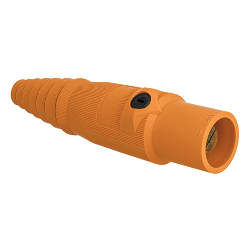 Hubbell HBL400MO, Series 16 Single Pole, Male Inline Plug, 400A 600V AC/DC, Thermoplastic Elastomer, Cable Size 2/0-4/0 AWG, Orange