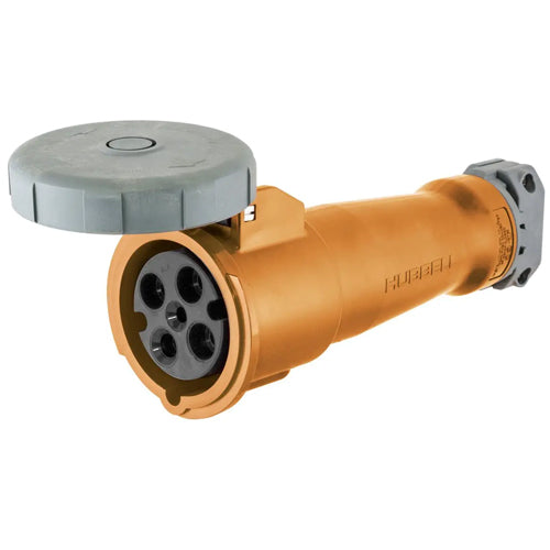 Hubbell HBL430C12W, IEC Pin and Sleeve Devices, Watertight Female Connector, 30A 125/250VAC, 3-Pole 4-Wire Grounding