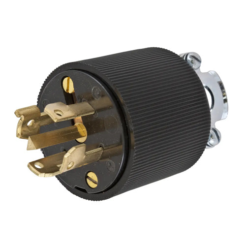 Hubbell HBL45215, Variload Male Plugs, Unique Center Pin, Black Nonmetallic Body, 30A 250VDC/600VAC, 50-400Hz, 4-Pole 5-Wire Grounding