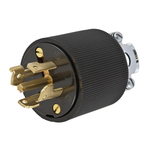 Hubbell HBL45315, Variload Male Plugs, Unique Center Pin, Black Nonmetallic Body, 30A 250VDC/600VAC, 50-400Hz, 4-Pole 5-Wire Grounding