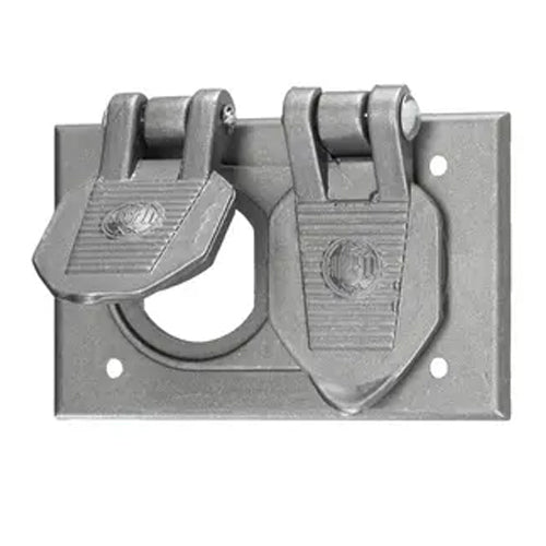 Hubbell HBL5206WO, Weatherproof Covers for Duplex Receptacle, For FS/FD Box Mounting, Aluminum, Cast Aluminum