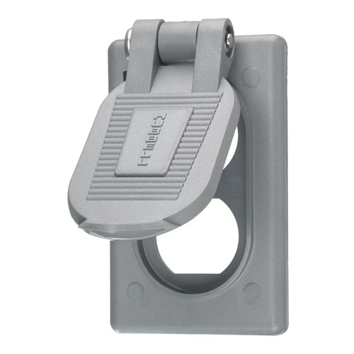 Hubbell HBL5222, Weatherproof Covers for Duplex Receptacle, For Device Mounting, Gary, Reinforced Thermoplastic Polyester