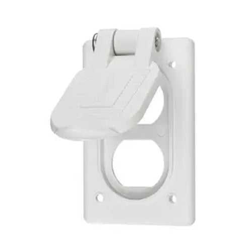 Hubbell HBL52CM21W, Weatherproof Covers for Duplex Receptacle, For FS/FD Box Mounting, White, Reinforced Thermoplastic Polyester