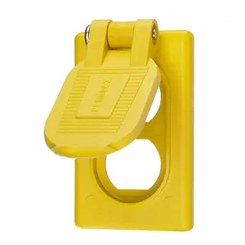 Hubbell HBL52CM22, Weatherproof Covers for Duplex Receptacle, For Device Mounting, Yellow, Reinforced Thermoplastic Polyester