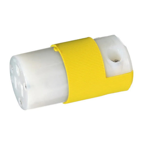 Hubbell HBL52CM69C, Female Connector Body, Insulgrip, Corrosion Resistant, 15A 125V, 5-15R, 2-Pole 3-Wire Grounding, Yellow Nylon