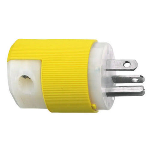 Hubbell HBL53CM66C, Male Plug, Insulgrip, Corrosion Resistant, 20A 125V, 5-20P, 2-Pole 3-Wire Grounding, Yellow Nylon