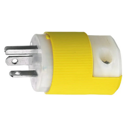 Hubbell HBL54CM66C, Male Plug, Corrosion Resistant, Insulgrip, 20A 250V, 6-20P, 2-Pole 3-Wire Grounding, Yellow