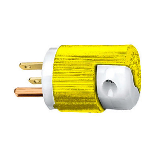 Hubbell HBL56CM66C, Male Plug, Corrosion Resistant, Insulgrip, 15A 250V, 6-15P, 2-Pole 3-Wire Grounding, Yellow