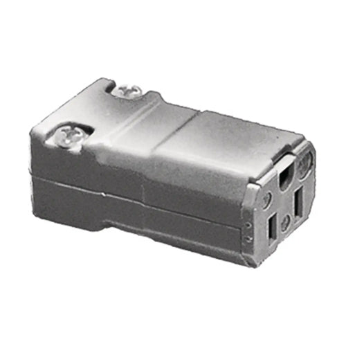 Hubbell HBL5969VGY, Female Connector Body, Valise Series, IP20 Suitability, 15A 125V, 15A 5-15R, 2-Pole 3-Wire Grounding, Gray