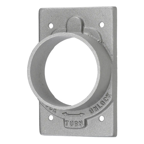 Hubbell HBL7383, Receptacle Wallplate without Lift Cover, 1-Gang, Cast Aluminum