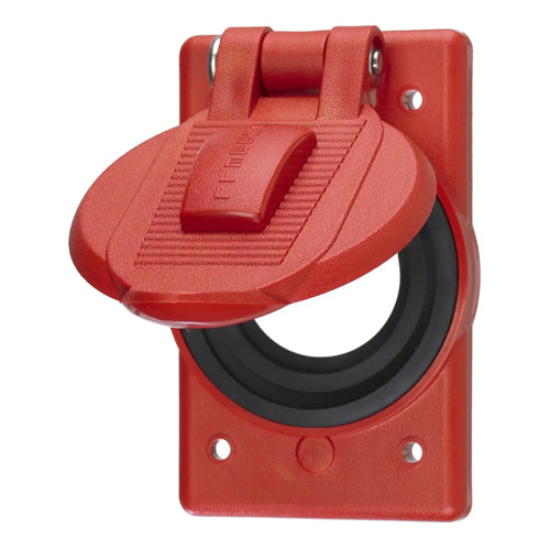 Hubbell HBL7428WOR, Weatherproof Covers For use with 30A 4 Wire Hubbellock Receptacles, Red
