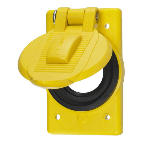 Hubbell HBL7428WOY, Weatherproof Covers For use with 30A 4 Wire Hubbellock Receptacles, Yellow