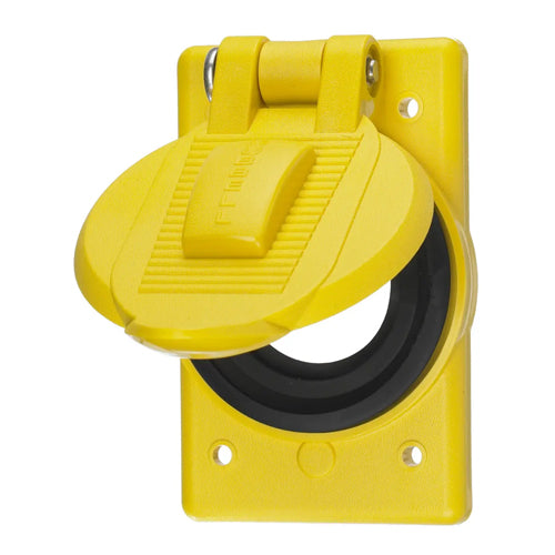 Hubbell HBL74CM25WOA, Weatherproof Covers, Thermoplastic, For Fs/Fd Box Mounting, Corrosion Resistant, 1-Gang, Yellow