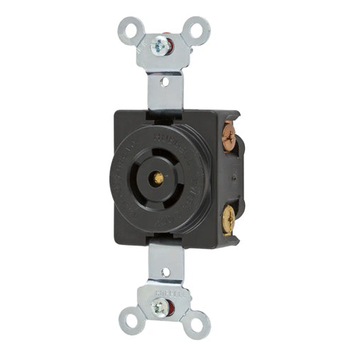 Hubbell HBL7582, Single Flush Receptacles, Black Phenolic, Back And Si ...