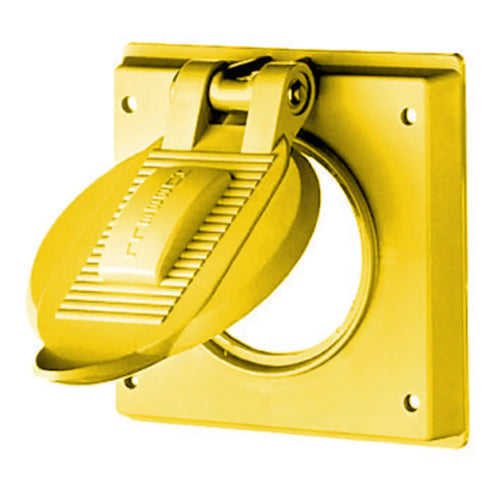 Hubbell HBL77CM77A, Weatherproof Lift Covers For Receptacles with Face Diameters of 2.28-2.44" (57.9-62.0), Yellow