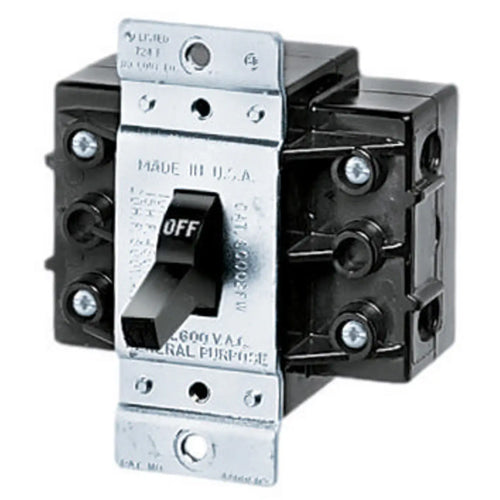 Hubbell HBL7862FWD, Circuit-Lock Manual Toggle Controller/Motor Disconnect Switch, 60A 600V AC, 2-Pole, Single Throw, Front Wired