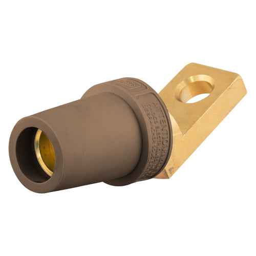 Hubbell HBLFOABN, Series 16 Single Pole, Offset Straight Style Angled Terminal for Female Receptacles, Brown