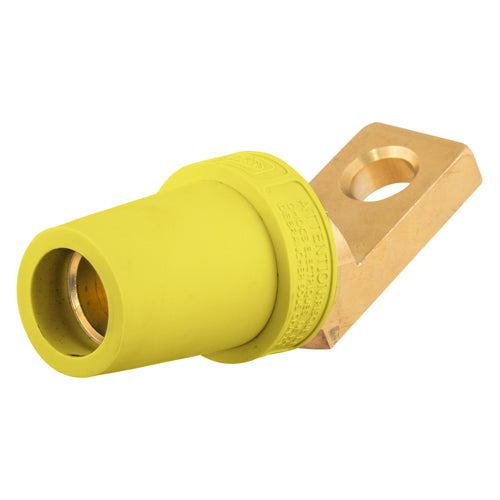 Hubbell HBLFOAY, Series 16 Single Pole, Offset Straight Style Angled Terminal for Female Receptacles, Yellow