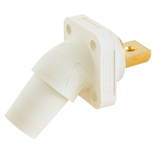 Hubbell HBLFRABW, Series 16 Single Pole, Angled Female Receptacle, Bus Bar, Through Hole Mounting, 300/400A 600V AC/DC, White