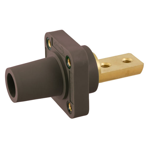 Hubbell HBLFRB2BN, Series 16 Single Pole, Female Receptacle, Bus Bar,  2 Holes, Through Hole Mounting, 300/400A 600V AC/DC, Brown