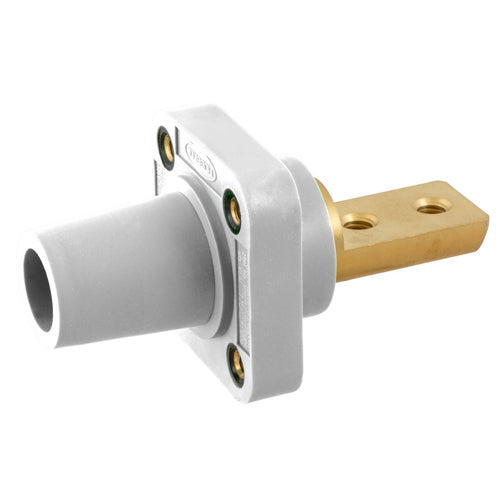 Hubbell HBLFRB2W, Series 16 Single Pole, Female Receptacle, Bus Bar,  2 Holes, Through Hole Mounting, 300/400A 600V AC/DC, White