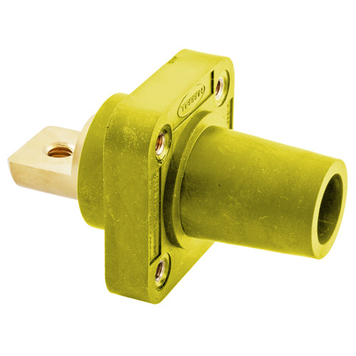 Hubbell HBLFRBY, Series 16 Single Pole, Female Receptacle, Bus Bar, Through Hole Mounting, 300/400A 600V AC/DC, Yellow