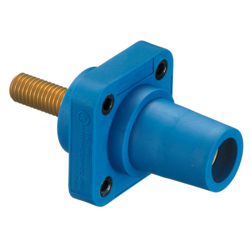 Hubbell HBLFRSCBL, Series 16 Single Pole, Female Receptacle, Stud Type, Through Hole Mounting, 300/400A 600V AC/DC, Blue