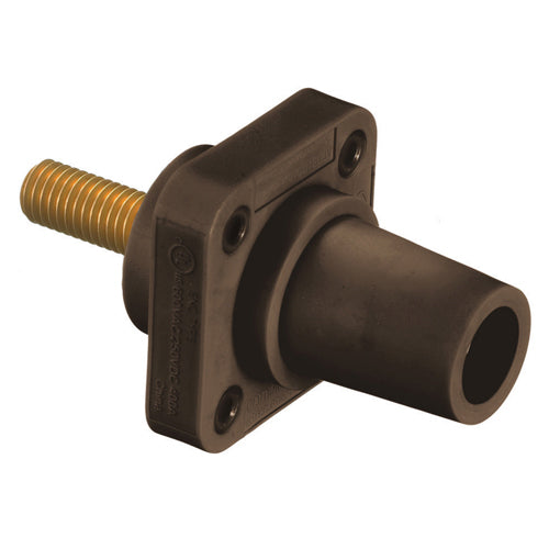 Hubbell HBLFRSCBN, Series 16 Single Pole, Female Receptacle, Stud Type, Through Hole Mounting, 300/400A 600V AC/DC, Brown