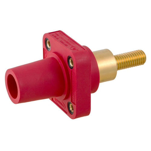 Hubbell HBLFRSCER, Series 16 Single Pole, Female Receptacle, Extended Stud Type, Through Hole Mounting, 300/400A 600V AC/DC, Red