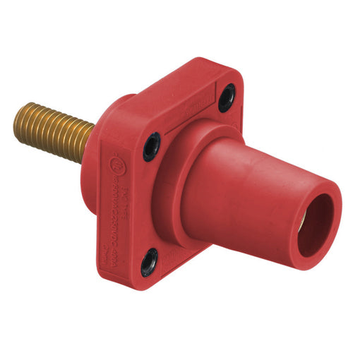 Hubbell HBLFRSCR, Series 16 Single Pole, Female Receptacle, Stud Type, Through Hole Mounting, 300/400A 600V AC/DC, Red