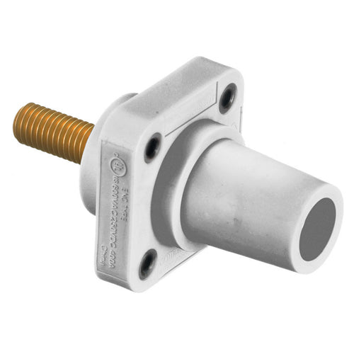 Hubbell HBLFRSCW, Series 16 Single Pole, Female Receptacle, Stud Type, Through Hole Mounting, 300/400A 600V AC/DC, White