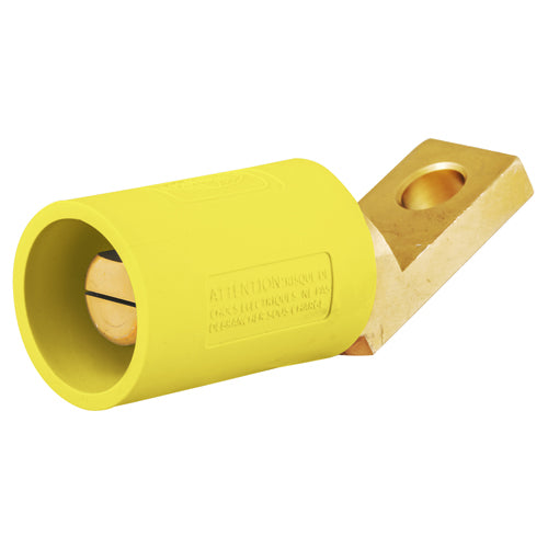 Hubbell HBLMOAY, Series 16 Single Pole, Offset Straight Style Angled Terminal for Male Receptacles, Yellow