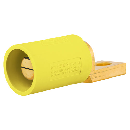 Hubbell HBLMOSY, Series 16 Single Pole, Offset Straight Style Terminal for Male Receptacles, Yellow