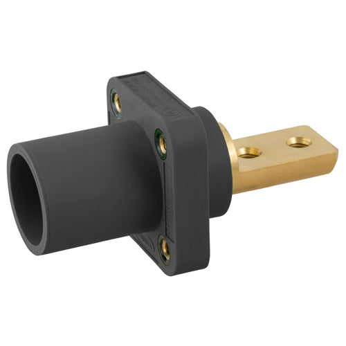 Hubbell HBLMRB2BK, Series 16 Single Pole, Male Receptacle, Bus Bar,  2 Holes, Through Hole Mounting, 300/400A 600V AC/DC, Black