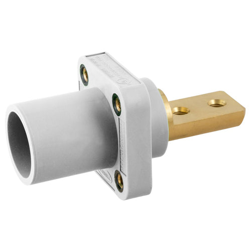 Hubbell HBLMRB2W, Series 16 Single Pole, Male Receptacle, Bus Bar,  2 Holes, Through Hole Mounting, 300/400A 600V AC/DC, White